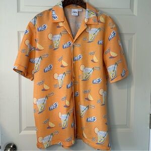 Zara WES XL Men's Orange Button Up Shirt